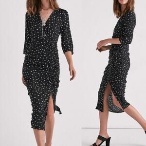 Lucky Brand Floral Wrap Midi Dress Sz 0 XS